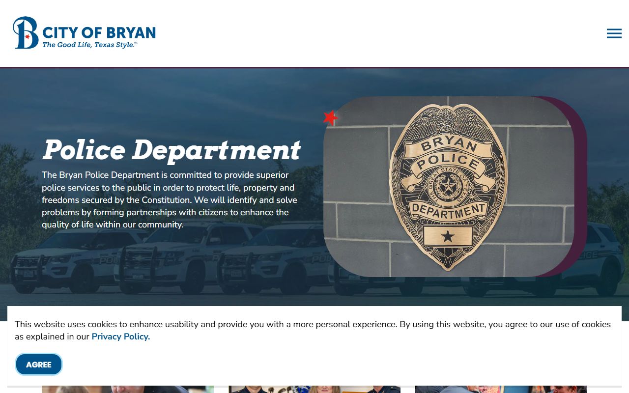 Bryan 24 hour booking Bryan Police Department
