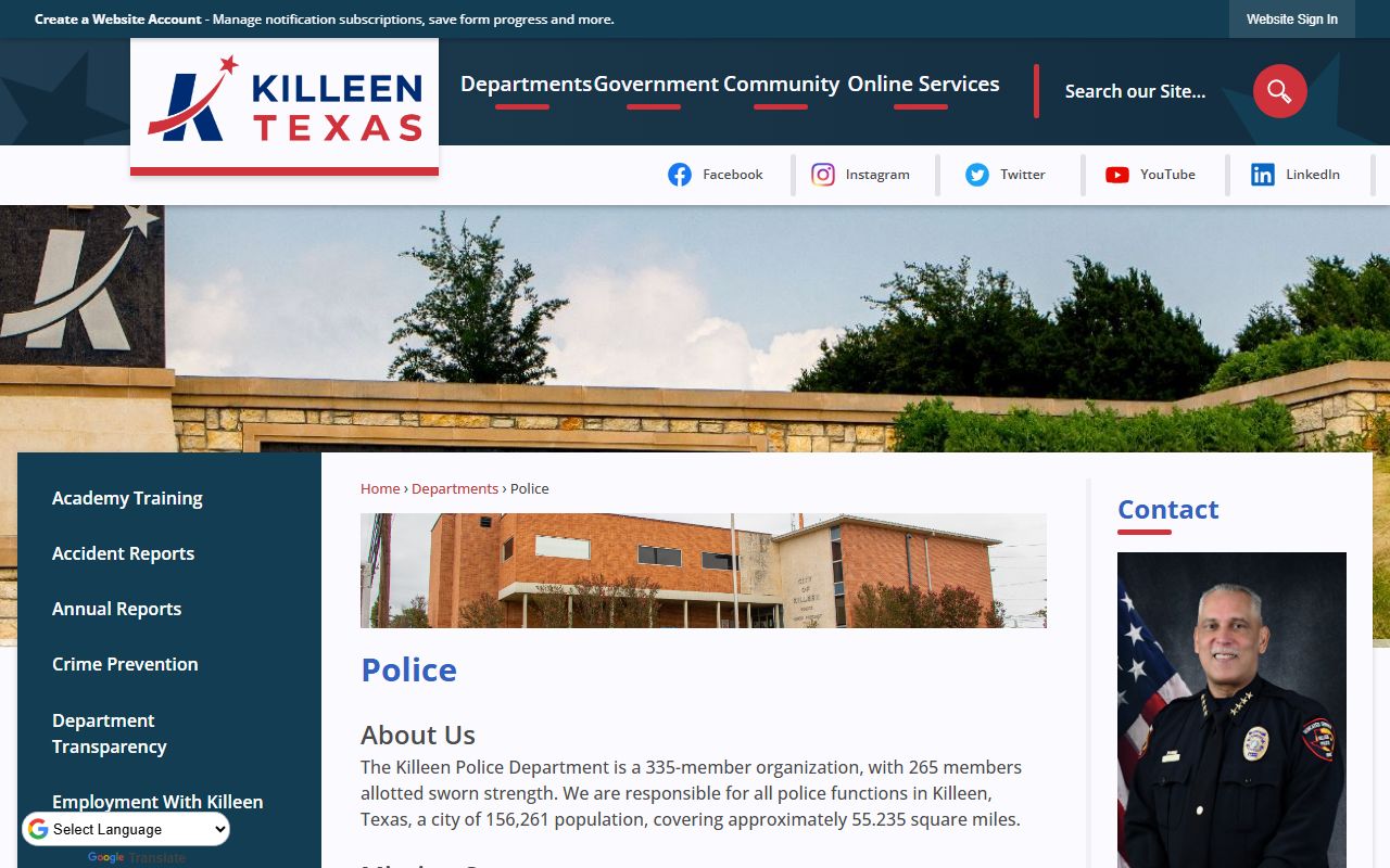 Killeen 24 hour booking police department website